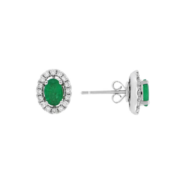 Broqueles de oro blanco con esmeraldas y diamantes