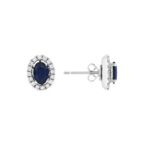 Broqueles de oro blanco con zafiros y diamantes