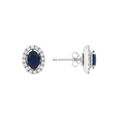 Broqueles de oro blanco con zafiros y diamantes
