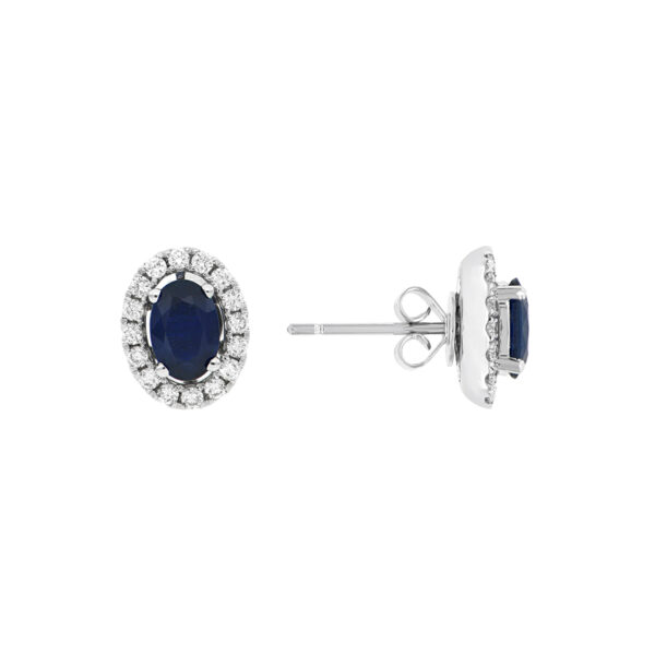Broqueles de oro blanco con zafiros y diamantes