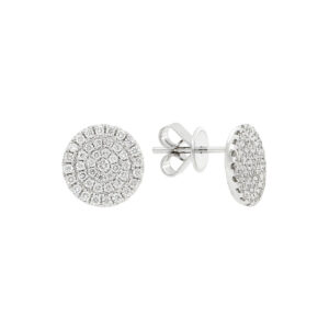 Broqueles disco de oro blanco con diamantes