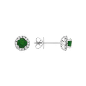 Broqueles de oro blanco con esmeraldas y diamantes