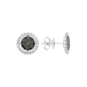 Broqueles disco de oro blanco con diamantes