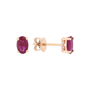 Broqueles de oro rosa con rubíes