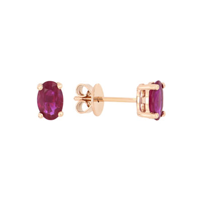 Broqueles de oro rosa con rubíes