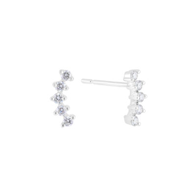 Broqueles arco de oro blanco con diamantes