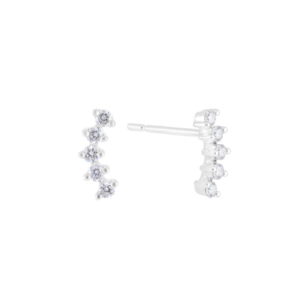 Broqueles arco de oro blanco con diamantes