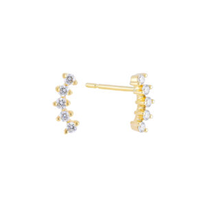 Broqueles arco de oro amarillo con diamantes
