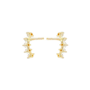 Broqueles arco de oro amarillo con diamantes - Imagen 2
