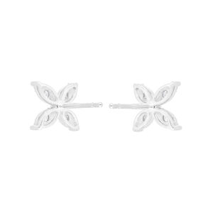 Broqueles hojas de oro blanco con diamantes - Imagen 2
