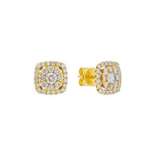 Broqueles de oro amarillo con diamantes