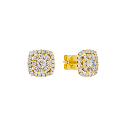Broqueles de oro amarillo con diamantes