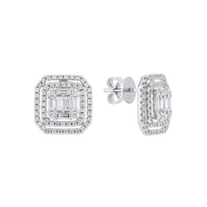 Broqueles de oro blanco con diamantes
