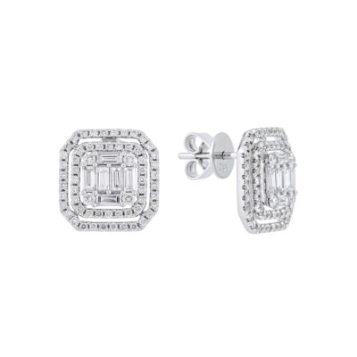 Broqueles de oro blanco con diamantes
