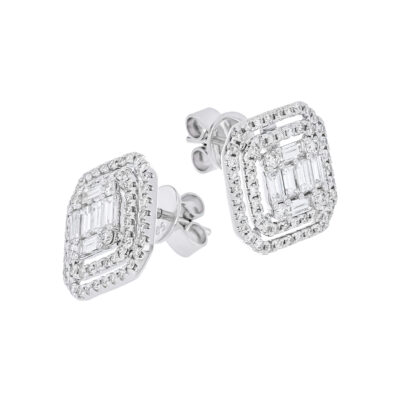 Broqueles de oro blanco con diamantes - Imagen 3