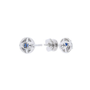 Broquel redondo de oro con zafiro y diamantes - Imagen 2