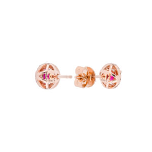 Broquel redondo de oro con rubi y diamantes - Imagen 2