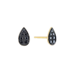 Broquel gota de oro amarillo con diamantes negros