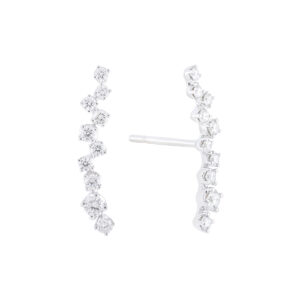 Broqueles cuff de oro blanco con diamantes
