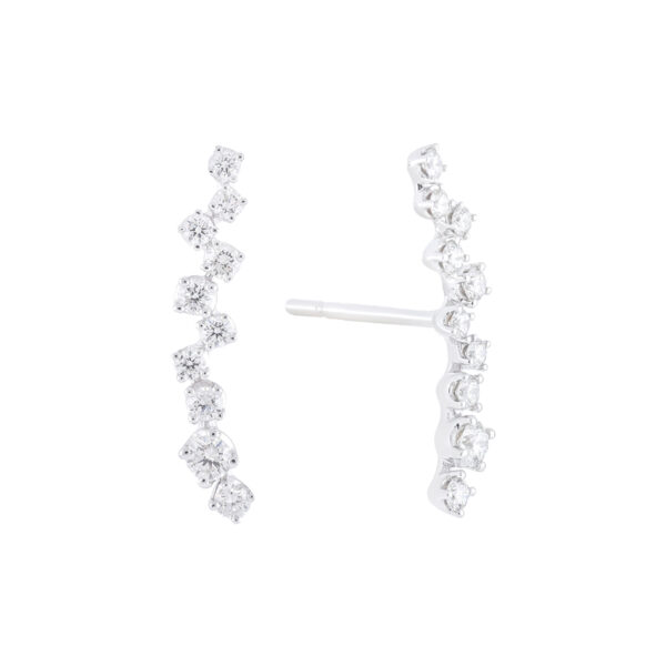 Broqueles cuff de oro blanco con diamantes