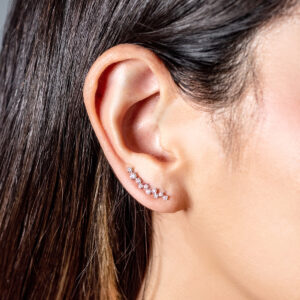 Broqueles cuff de oro blanco con diamantes - Imagen 3
