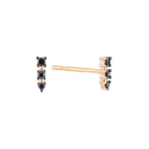 Broqueles de oro rosa con diamantes negros