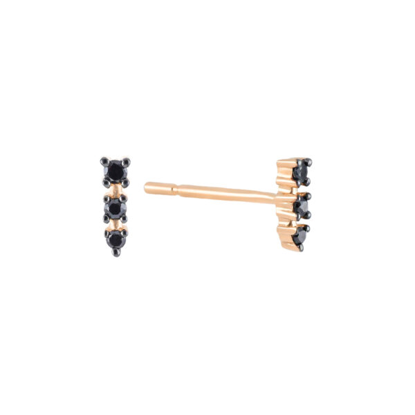 Broqueles de oro rosa con diamantes negros