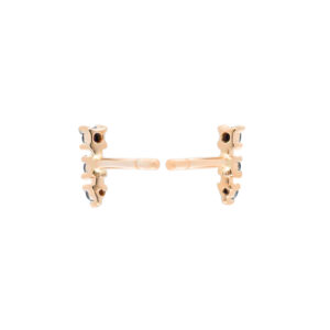 Broqueles de oro rosa con diamantes negros - Imagen 2