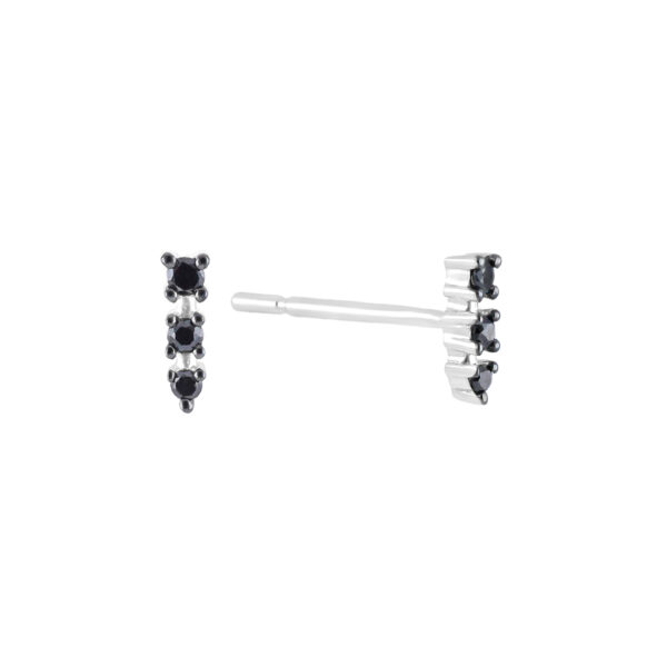 Broqueles de oro blanco con diamantes negros