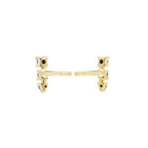 Broqueles de oro amarillo con diamantes negros - Imagen 2