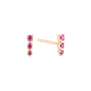 Broquel de oro rosa con rubíes