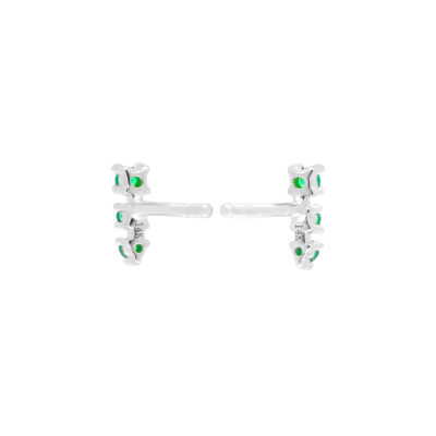 Broquel de oro blanco con esmeralda - Imagen 2