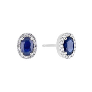 Broqueles de oro blanco con zafiro y diamantes