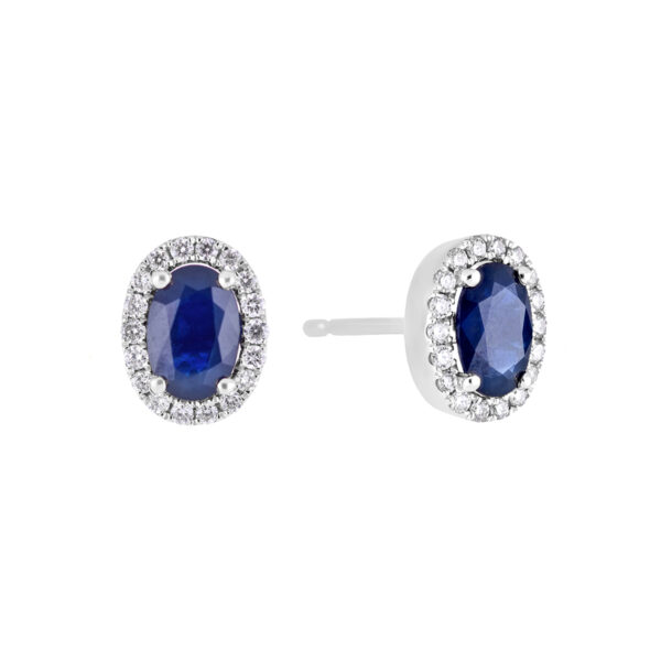 Broqueles de oro blanco con zafiro y diamantes