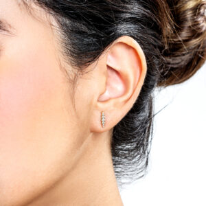 Broqueles de oro amarillo con diamantes - Imagen 3
