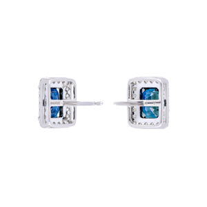 Broqueles de oro blanco con zafiros y diamantes - Imagen 2