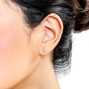 Broqueles de oro rosa con diamantes - Imagen 3
