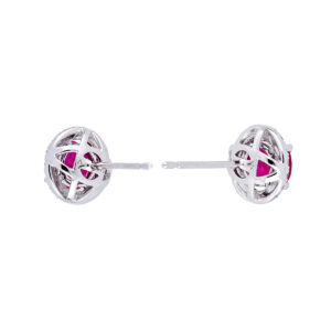 Broqueles de oro blanco con rubíes y diamantes - Imagen 2