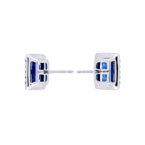 Broqueles de oro blanco con zafiros y diamantes - Imagen 2