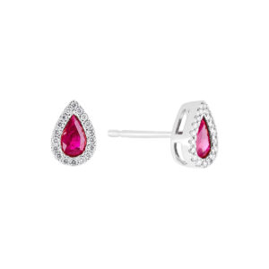 Broqueles de oro blanco con rubíes y diamantes