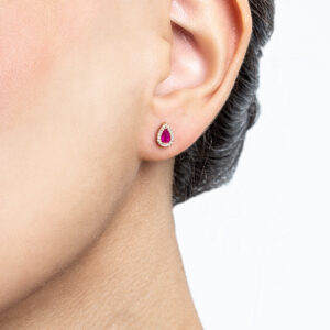 Broqueles de oro rosa con rubíes y diamantes - Imagen 3