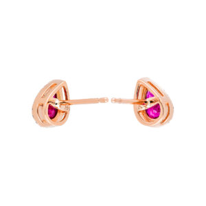Broqueles de oro rosa con rubíes y diamantes - Imagen 2