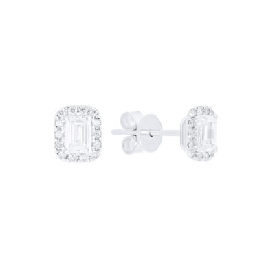 Broqueles de oro blanco con diamantes
