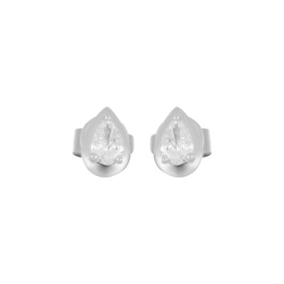 Broqueles de Oro Blanco con Diamante