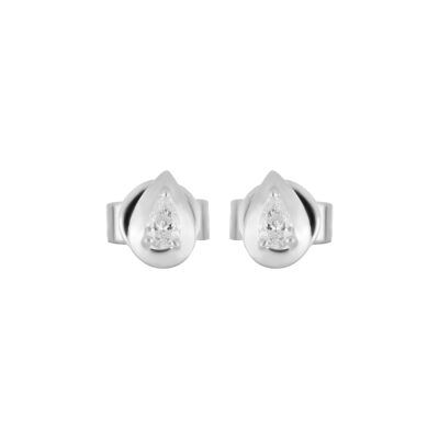 Broqueles de Oro Blanco con Diamantes