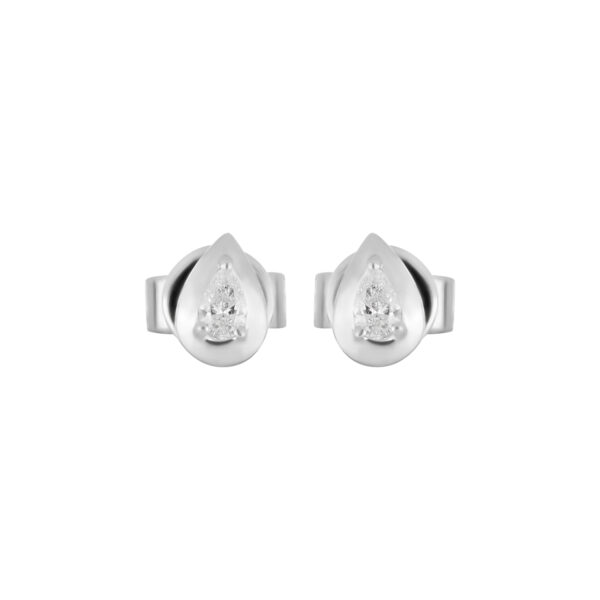 Broqueles de Oro Blanco con Diamantes