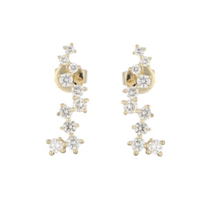 Broqueles de Oro Amarillo con Diamantes