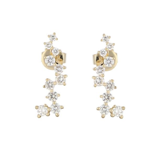 Broqueles de Oro Amarillo con Diamantes
