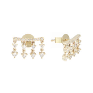 Broqueles de Oro Amarillo con Diamantes - Imagen 2