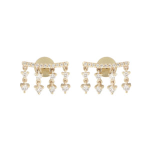 Broqueles de Oro Amarillo con Diamantes